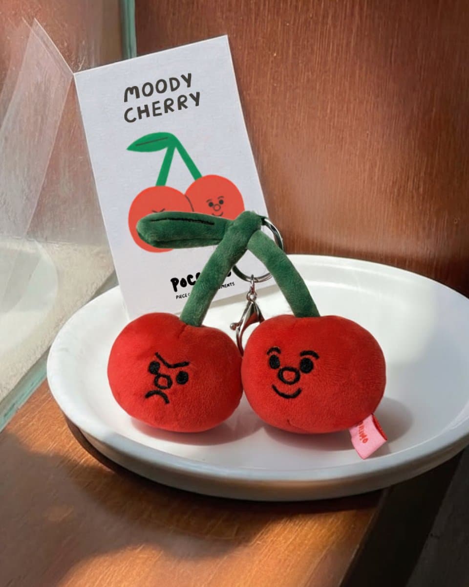 MOODY CHERRY KEYRING